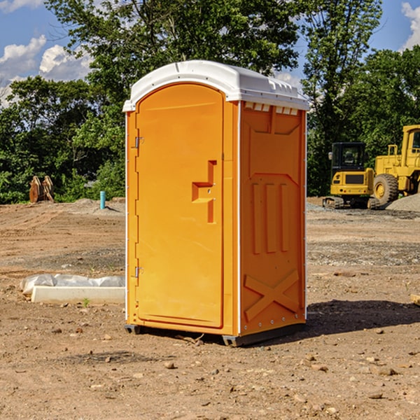 how often are the portable restrooms cleaned and serviced during a rental period in Barton